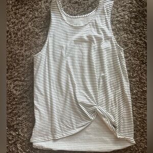 Albion Black and White Striped Tank Top
